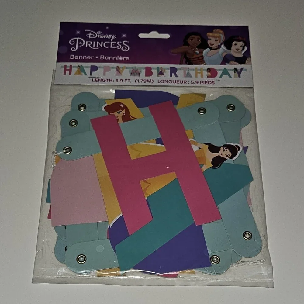 NEW Disney Princess Happy Birthday Banner Unique Party Supplies Decoration